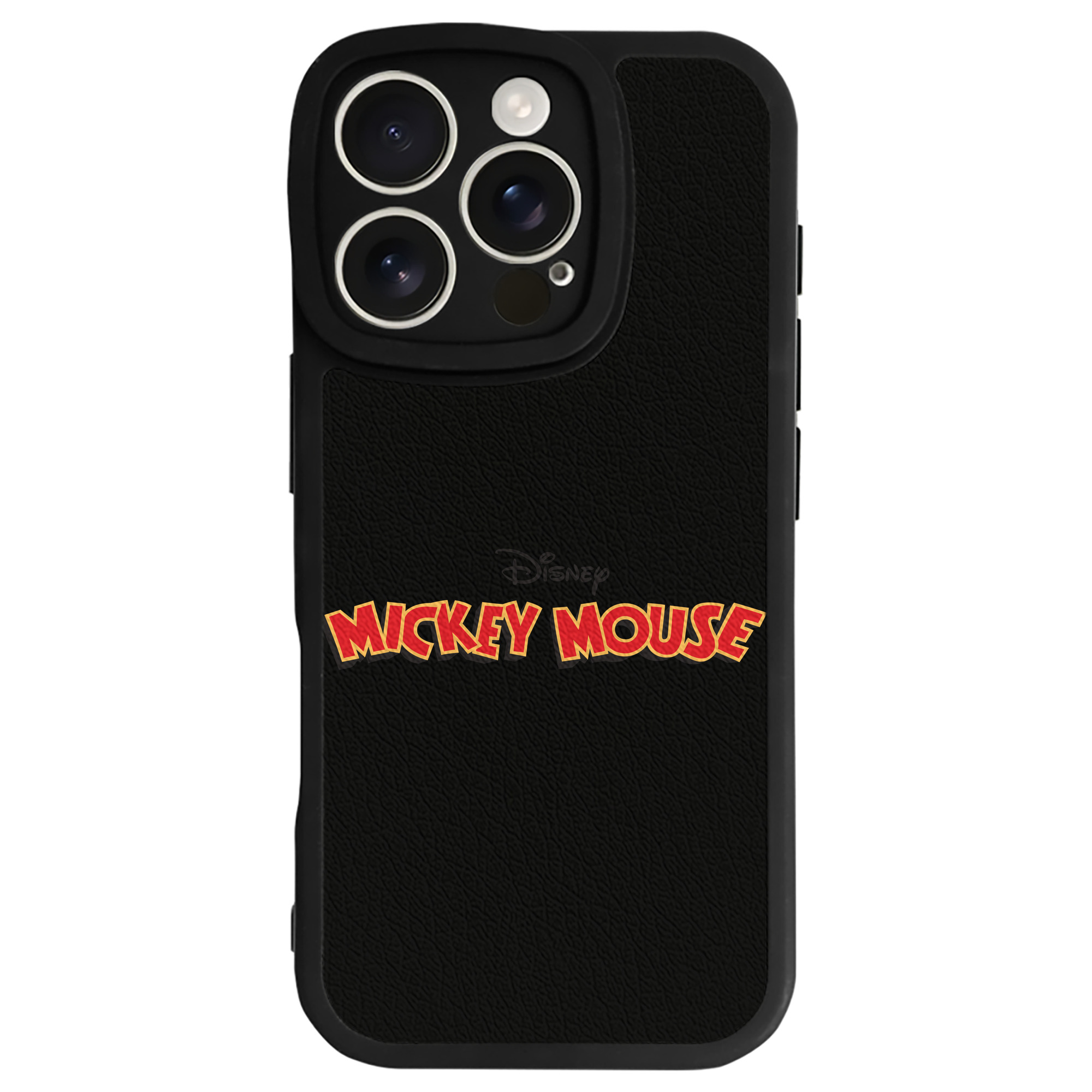 （画像用） ミッキーマウス Mickey Mouse 【iPhone 16シリーズ対応】シリコンスマホケース（レザー調） 材質：シリコン